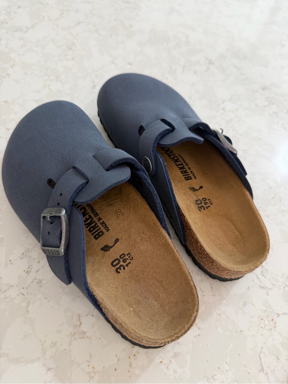 Birkenstock Kids Navy Blue Boston Clogs with Buckle size 30 new no box